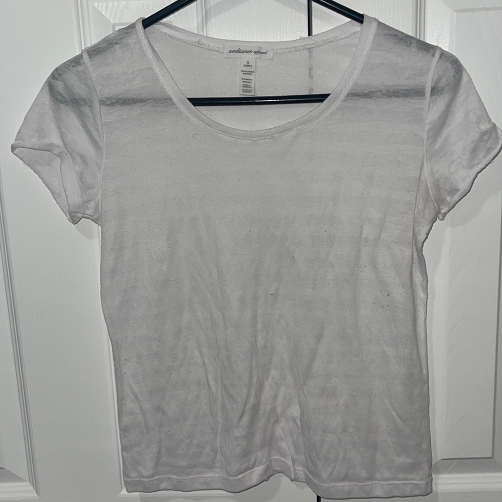sheer white t shirt!